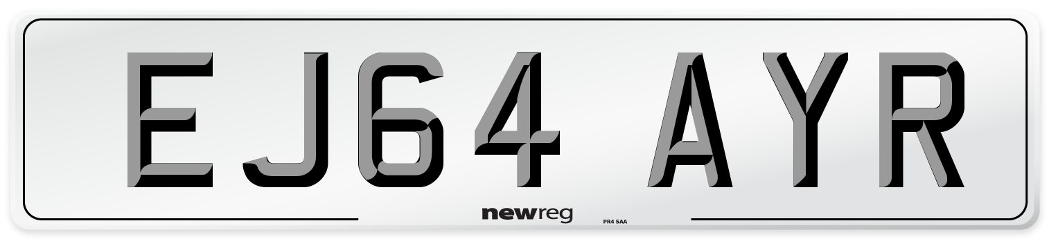 EJ64 AYR Number Plate from New Reg